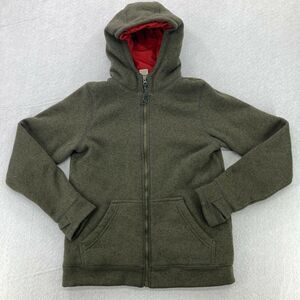 LL Bean‎ Girls Size L 14-16 Winter Primaloft Hooded Jacket Coat Brown Lined Coat